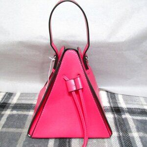 P1610R-NEW Rose Majure Runway Triangle Drawstring Satchel/Crossbody w Dustbag
